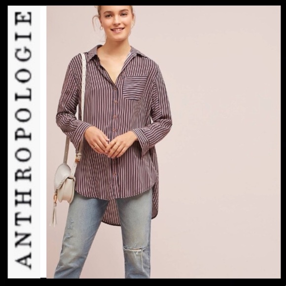 Anthro Maeve Adelaide Striped Poplin Shirt - Picture 2 of 8